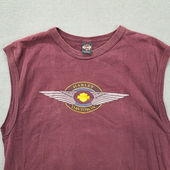 Vintage Harley Davidson Tank Top Sleeveless Tee Warren Ohio XL 1996 Y2K - Picture 5 of 9